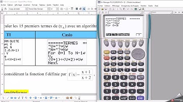 Révisions bac: algorithme (Casio) pour afficher les termes d