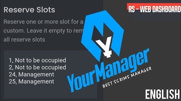 [English] Reserveslot - Command/Web dashboard | YourManager | Scrims Manager | discord bot