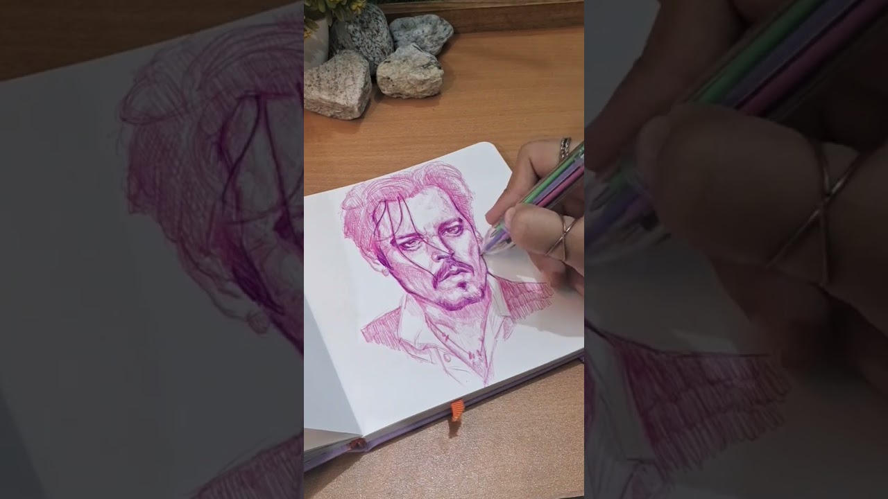 quick 30 minutes portrait sketch of Johnny depp 🎨 