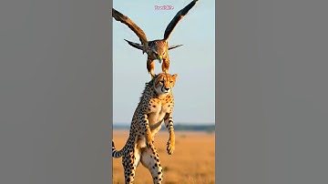 Strong eagle captures cheetah and flies to nest #eagles #wildlife #shorts #cheetah #hunting