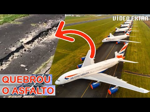 Airbus A380 DESTRUIU O ASFALTO do aeroporto.