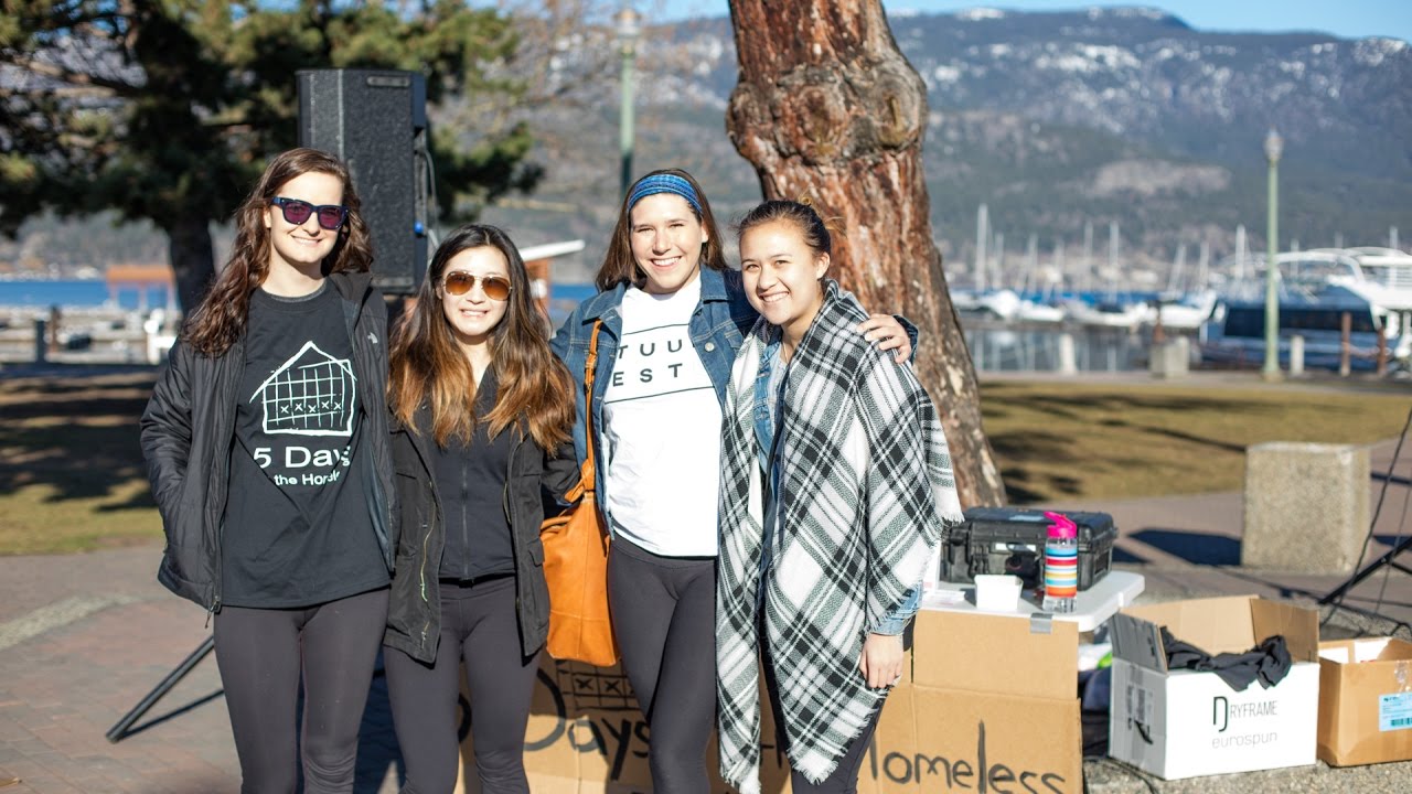 UBCO Students sleep outside to support the Homeless