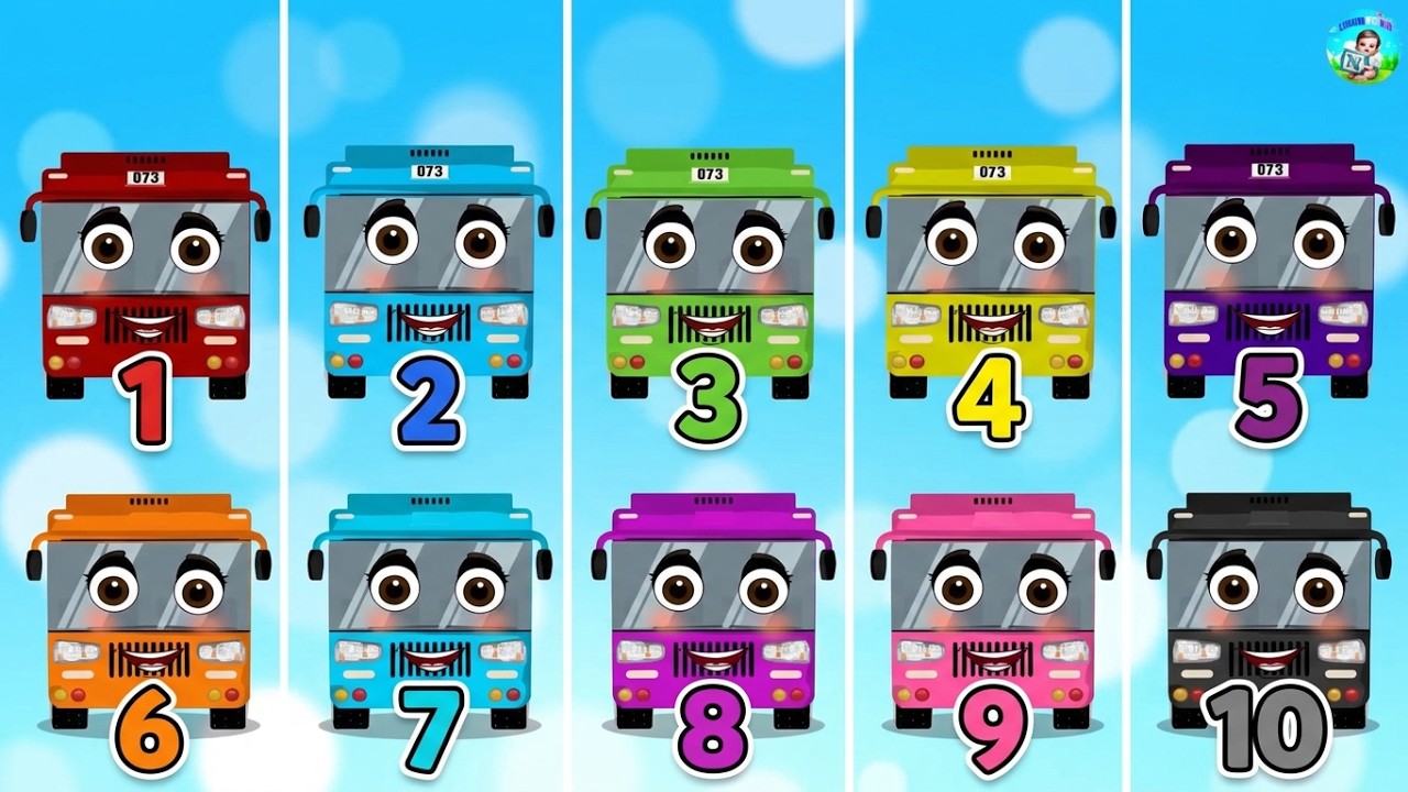 Ten Little Buses - Fun Nursery Rhyme | Learn Numbers 1-10 #cartoon