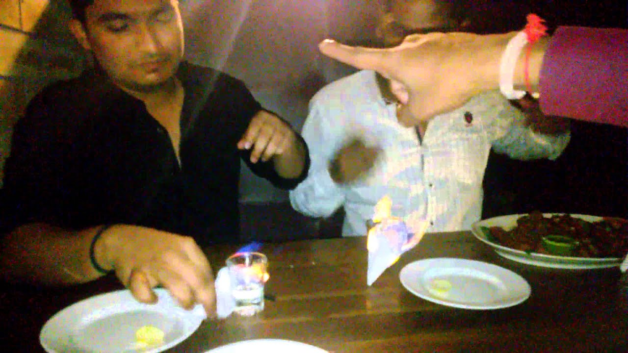 Tequila flame shot gone wrong