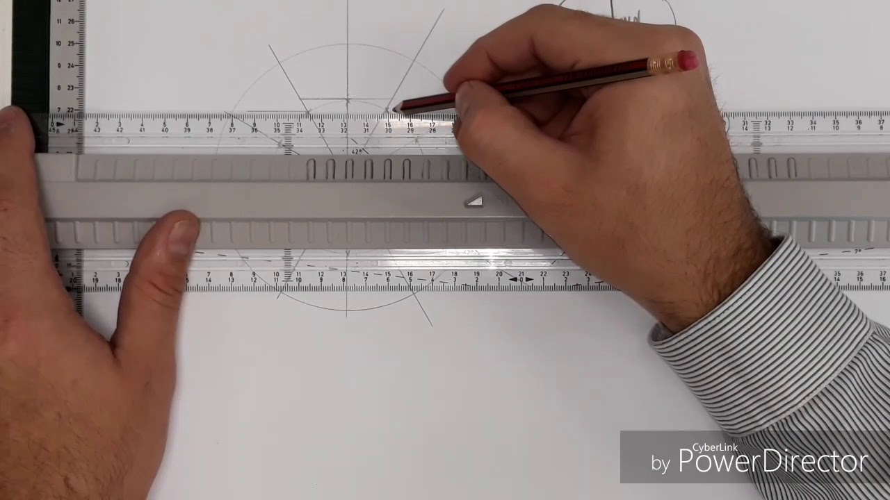 Drawing an ellipse using concentric circle method. 0001 IGCSE / GCSE D&T Graphic Products Revision