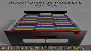 ABC life 26 Pockets Accordian File Organizer/Expanding File Folder A4 Letter Size Expandable Fillin