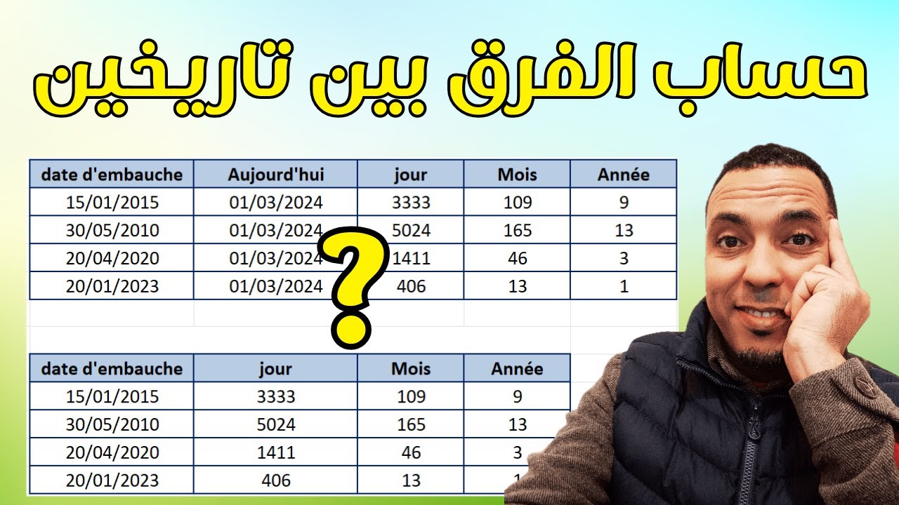 بخطوات بسيطة احترف حساب الفروق بين التواريخ في برنامج الاكسل | رحلة تعلم الاكسل