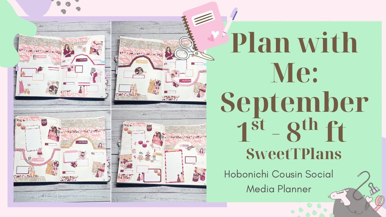 Plan with Me: September 1st- 8th, 2025 ft SweetTPlans // Hobonichi Cousin Social Media Planner