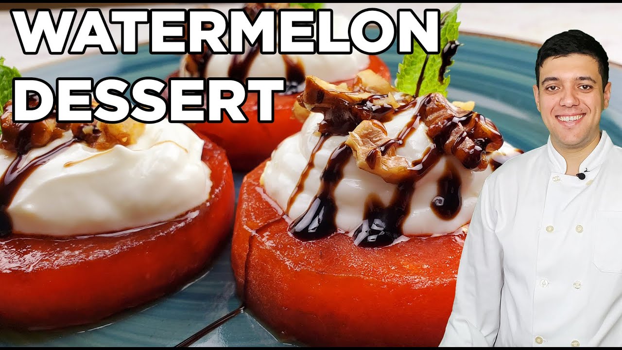 Watermelon with Yogurt   Summer Dessert Ideas Easy