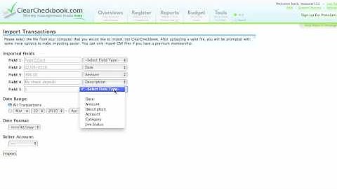 Importing Transactions - ClearCheckbook Money Management
