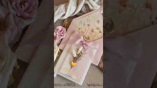 Whimsical Blush Gold Wedding Invitation | Vellum Etui, Dried Flowers & Pampas Grass screenshot 5