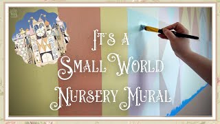 I Painted An Its A Small World Inspired Mural Retro Disney Inspired Nursery