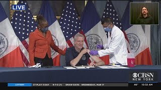 Press Conference: Mayor De Blasio Receives COVID Vaccine, Provides Coronavirus Update News