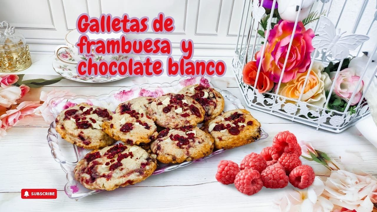 GALLETAS DE CHOCOLATE BLANCO Y FRAMBUESA