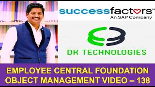 138 How to configure Employee Central Foundation Object Management | Success Factor| DK TECHNOLOGIES