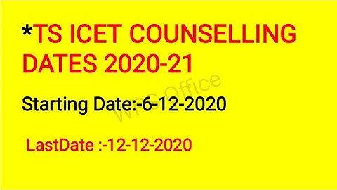 Ts Icet Counselling Dates 2020| Ts icet Apply Process| Ts icet full Notification|Latest Notification