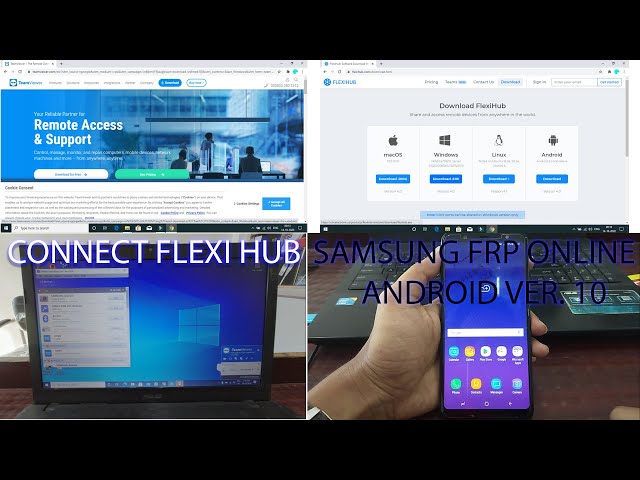 Samsung FRP Online unlock Demo Samsung A6+ Team viewer/FlexiHub