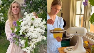 A beautiful day on the farm, gathering flowers and making homemade pasta.