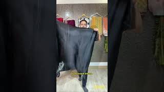 Gorgeous Black Saree: Mor Pankhi Design & Real Mirror Work for Festivals!