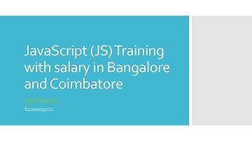 JavaScript JS Training with salary in bangalore and Coimbatore-www.etcoe.in