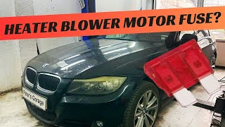 BMW E90 E91 Heater blower motor fuse relay location replacement 316 318 320 323 325 328 330 335
