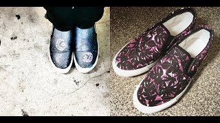 【DIY】プチプラで手に入るGUのスリッポンのリメイク&アレンジアイデア♡～Remake & arrange idea of GU slippons available.