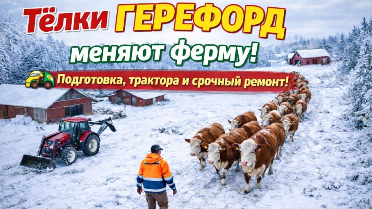Тёлки герефорд меняют ферму! 🚜🐄 Подготовка, трактора и срочный ремонт Фермерские будни в Финляндии