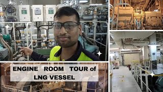 Engine Room of a Gas Tanker with Electric Propulsion (DFDE)🧑‍✈️ LNG VESSEL Engine Room Tour⚓