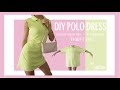DIY Y2K POLO Dress - Easy Sewing Tutorial - Thrift Flip ! Yves Saint Laurent Polo to Dress How To