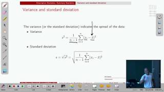 Lec 1E: Summary Statistics: Standard deviation and variance