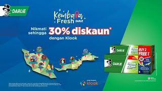 Dapatkan pek Beli-2-Percuma-1 Darlie Double Action & nikmati baucar diskaun 30%* Klook Cuti-Cuti!