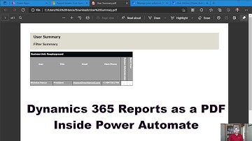 Using Dynamics 365 Reports as a PDF in Power Automate