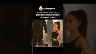 ariana grande stands up during an interview and the height difference is insane #arianagrande