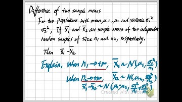 Statistics - Distribution of Difference Between Two Random Sample Means