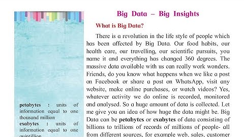 #1.4 Big Data - Big Insights || Class12th  english || full brainstorming, ice breaker