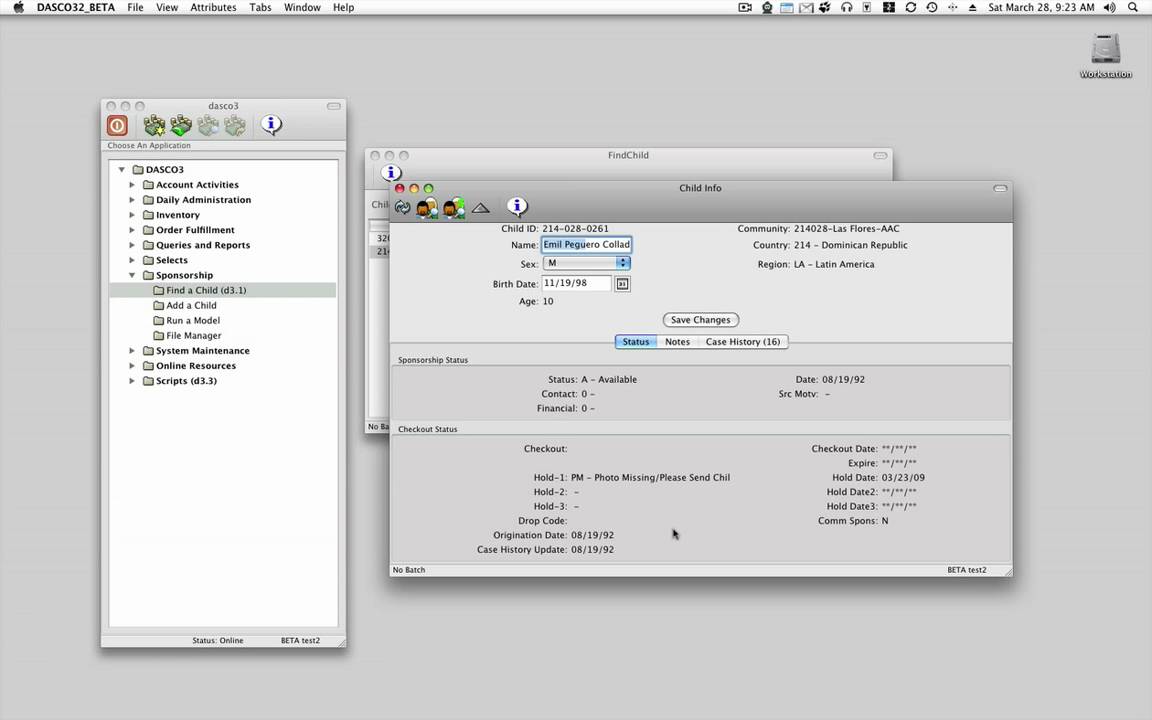 Find and View a Child Sponsorship Record