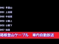 箱根登山ケーブルカー　車内自動放送（亀井佐代子Ver.）　強羅～早雲山