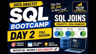 SQL for Data Analyst | Day 2 Full Session | Clauses, Joins, Queries &amp; Real Examples