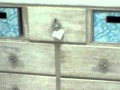 Whitewashed Wooden Dresser w/ Blue Baskets Whitewashed Wooden Dresser w/ Blue Baskets