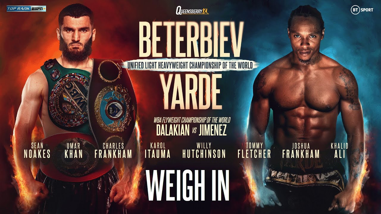 Artur Beterbiev v Anthony Yarde Official Weigh In Livestream