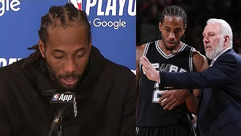 Kawhi Leonard reacts to Gregg Popovich stepping down from coaching the San Antonio Spurs