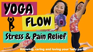 BEST QUICK Yoga flow🧘🏻‍♀️  for STRESS and PAIN RELIEF!!  🌸🌸  #yogaflow #relax #stress #pain