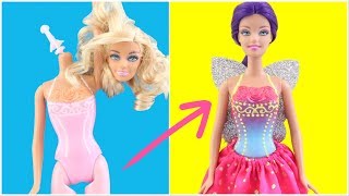 DIY Barbie Dreamtopia Fairy Doll Transformation | How to Make Your Own Fairy Barbie Doll Hacks Easy