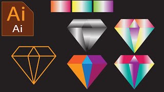 How To Draw Simple Diamond Shape Design In Illustrator । Diamond Design Tutorial