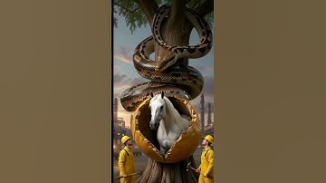 rescue horse from giant python #animals#shorts #funny