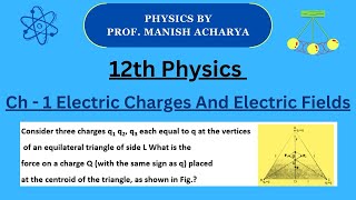 Consider three charges q1, q2, q3 each equal to q at the vertices of an equilateral triangle of side