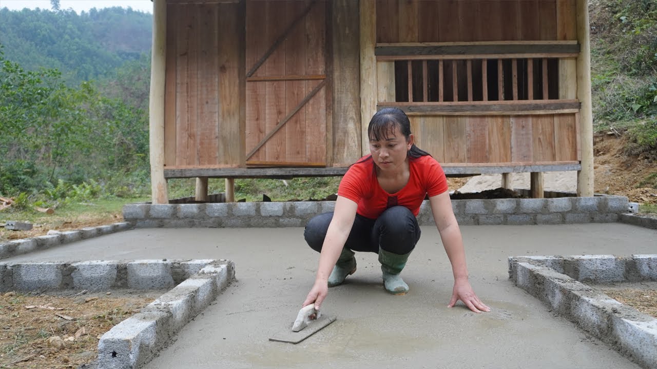 Amazing Construction techniques of cement yard Green forest life