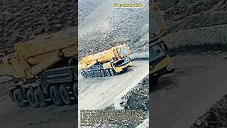 아찔한 절벽 위 주행: 1200톤 크레인의 도전 #worker #process #transport #extreme #driver #steering