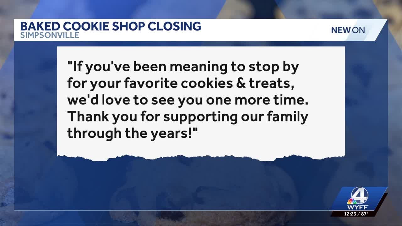 Baked Cookie Shop in Simpsonville announces closing date - YouTube