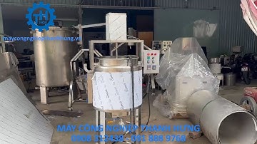 NỒI NẤU GIA NHIỆT CÓ CÁNH KHUẤY 200 LÍT. NỒI NẤU CÁNH KHUẤY 3 LỚP 200L CÓ VAN XẢ ĐÁY